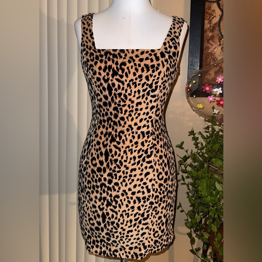 Vintage made in the USA Y2K leopard bodycon dress
